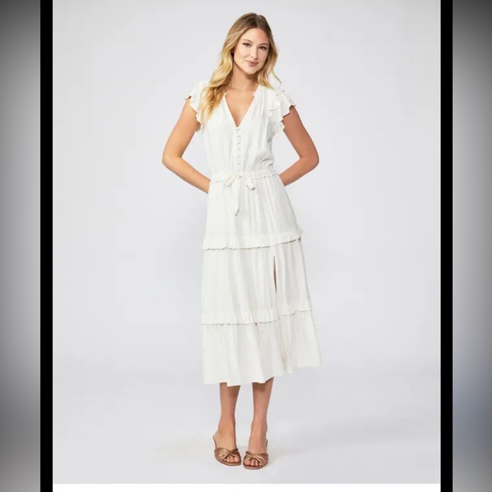 Paige Flutter-Sleeve Tiered Dress - Picture 7 of 8